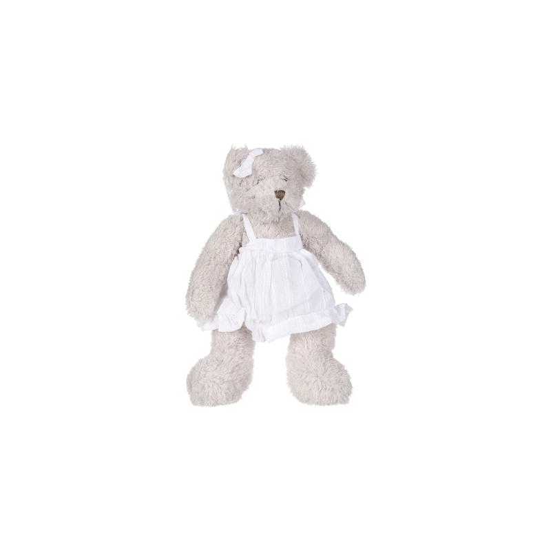 Peluche ourson fille Blanc Beige Peluche ourson fille Blanc Beige