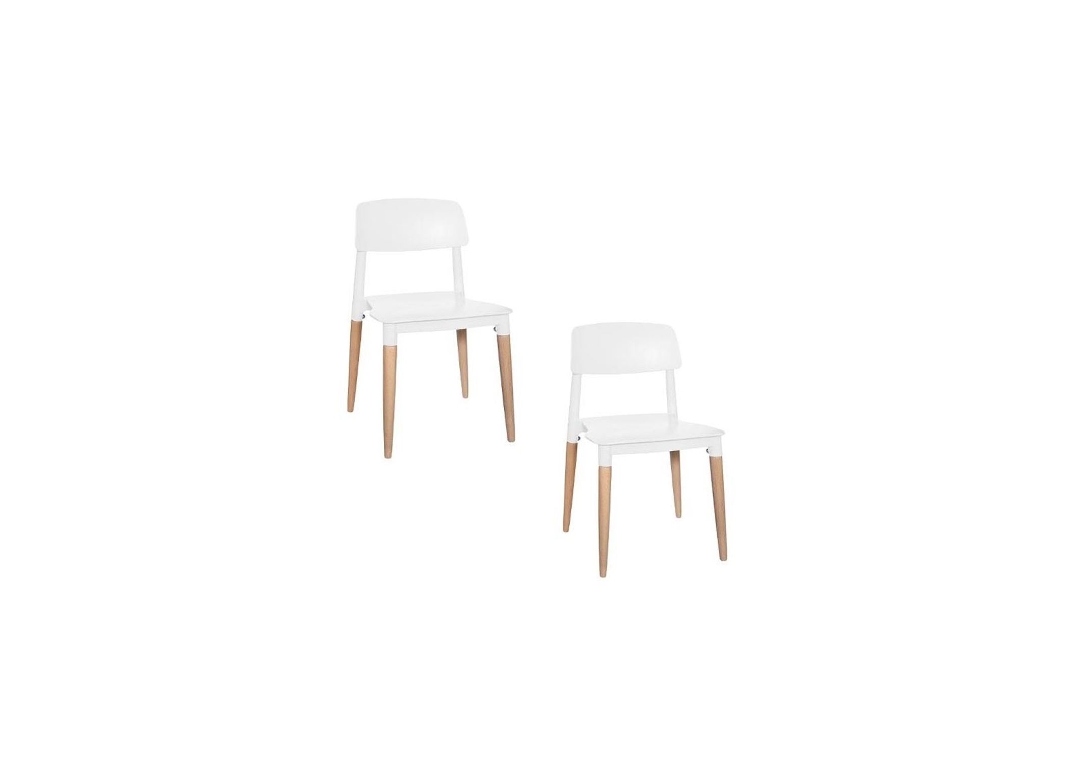 Lot de 2 chaises Design Polypropylène Blanches