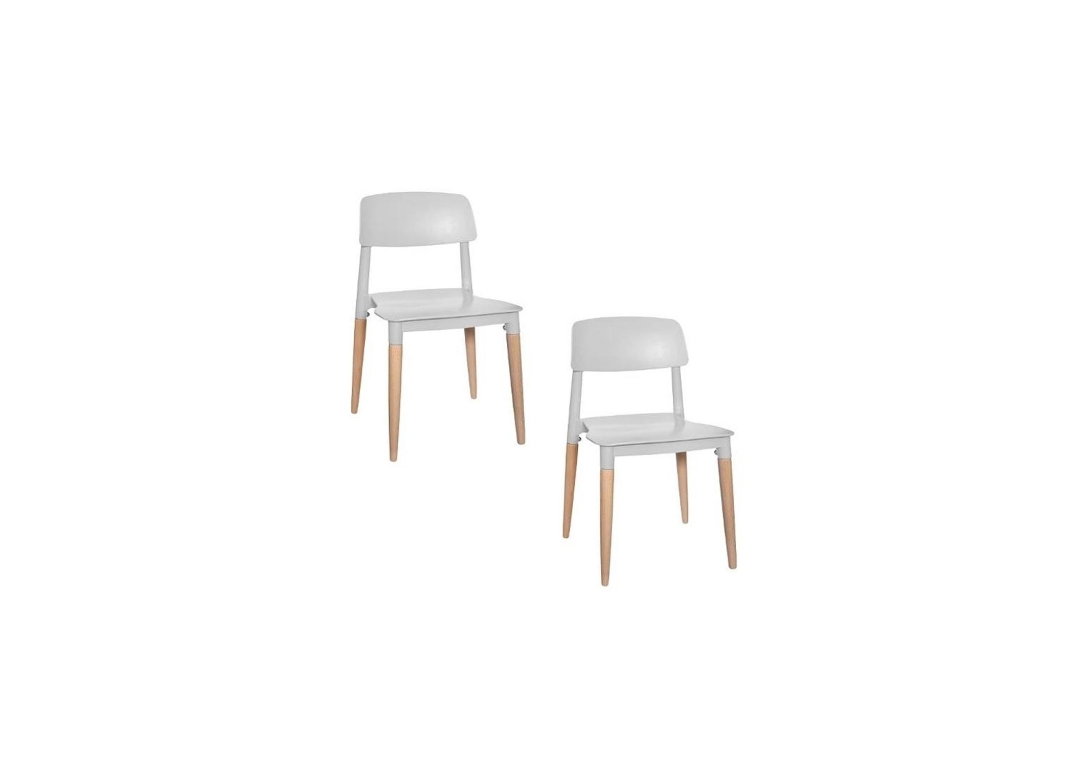 Lot de 2 chaises Design Polypropylène Grises