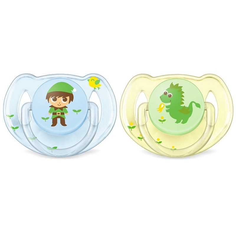 Lot de 2 sucettes Lutin et Dragon 6-18 mois Lot de 2 sucettes Lutin et Dragon 6-18 mois