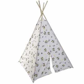 Tipi enfant Polyester et Bois Panda Blanc - Atmosphera For Kids