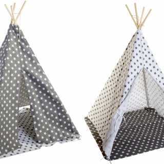 Tipi en coton et toile étoiles gris - Atmosphera For Kids