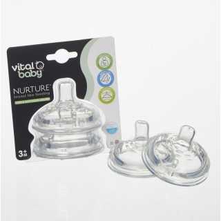 Lot de 2 tétines débit moyen Nurture - Vital Baby