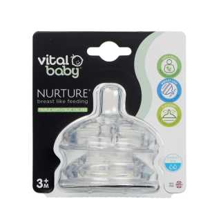 Lot de 2 tétines débit moyen Nurture - Vital Baby