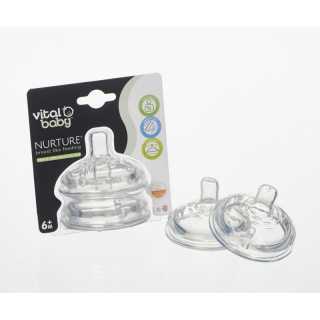 Lot de 2 tétines débit rapide Nurture - Vital Baby