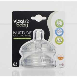 Lot de 2 tétines débit rapide Nurture - Vital Baby