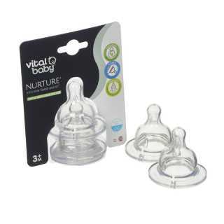 Lot de 2 tétines débit moyen Feed Assist Nurture - Vital Baby