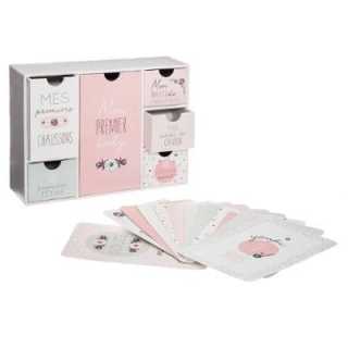 Coffret de Naissance Rose avec cartes - Atmosphera For Kids