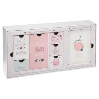 Coffret de Naissance Rose avec cartes - Atmosphera For Kids