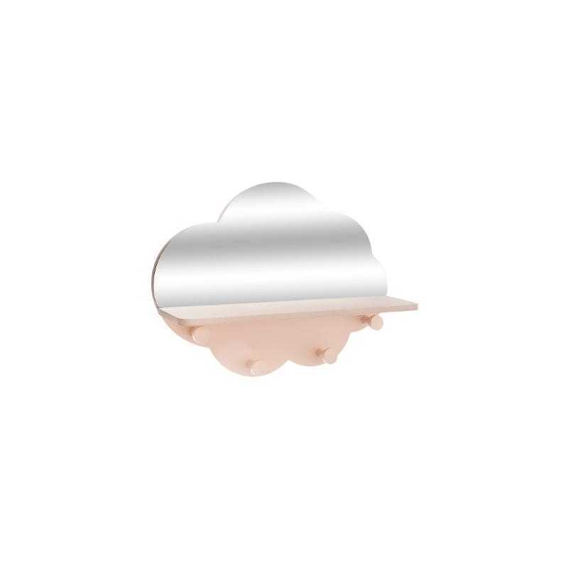 Patère en Forme de Nuage avec Miroir Rose Atmosphera For Kids Patère en Forme de Nuage avec Miroir Rose Atmosphera For Kids