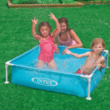 Piscine Mini Cadre Acier Bleu 122 x 122 x 30 - Intex Piscine Mini Cadre Acier Bleu 122 x 122 x 30 - Intex