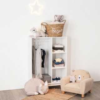 Penderie pour enfant avec 3 cases Blanc
