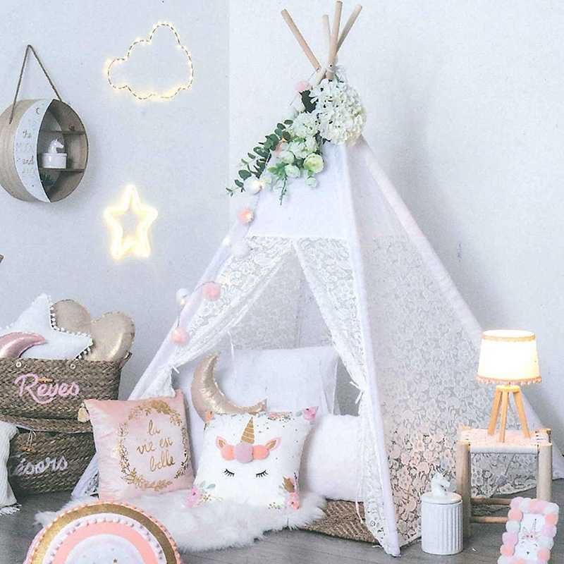 Tipi déco en Dentelle Tente de Jeux pour Enfant H 160