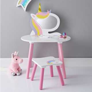 Coiffeuse avec Miroir Et Tabouret Licorne - Atmosphera For Kids