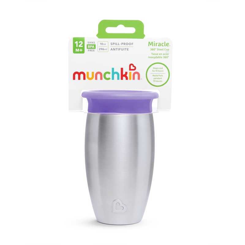 Tasse d'apprentissage 360° en acier Miracle 296 ml Orange Munchkin Tasse d'apprentissage 360° en acier Miracle 296 ml Orange Munchkin
