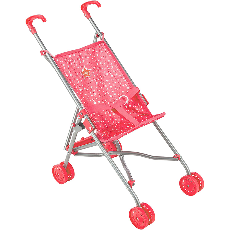 Poussette poupee canne etoile corail Betoys