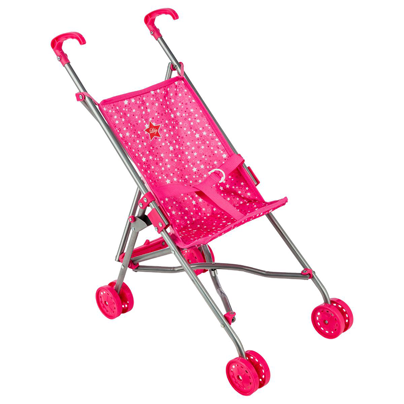 Poussette poupee canne etoile Rose Betoys Poussette poupee canne etoile Rose Betoys