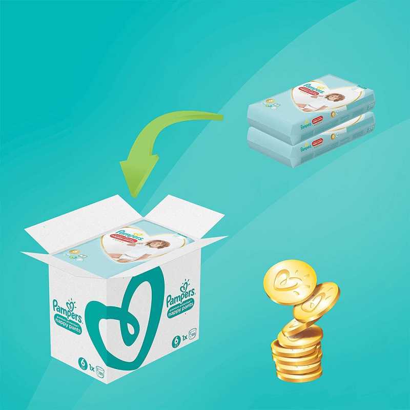 Pampers - Premium protection Nappy Pants - Couches Taille 6 (15kg+) - Pack 1 mois (x120 culottes)