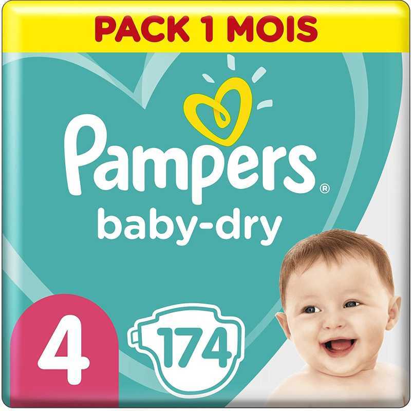 Pampers - Baby Dry Couches Taille 4 (9-14 kg) - Pack 1 mois (174 couches) Pampers - Baby Dry Couches Taille 4 (9-14 kg) - Pack 1 mois (174 couches)