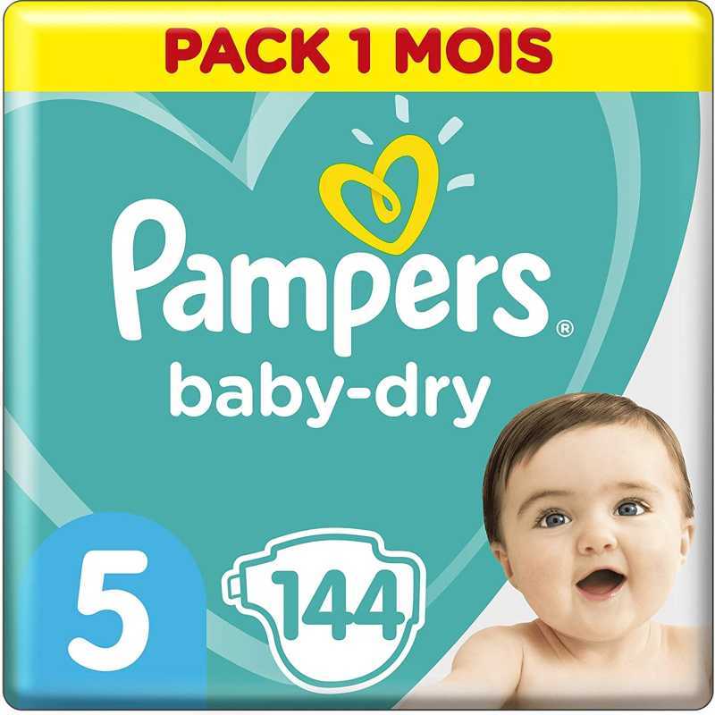 Pampers - Baby Dry Couches Taille 5 (11-16 kg) - Pack 1 mois (144 couches) Pampers - Baby Dry Couches Taille 5 (11-16 kg) - Pack 1 mois (144 couches)