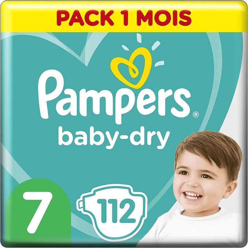 Pampers - Baby Dry Couches Taille 7 (15 kg+) - Pack 1 mois (112 couches) Pampers - Baby Dry Couches Taille 7 (15 kg+) - Pack 1 mois (112 couches)
