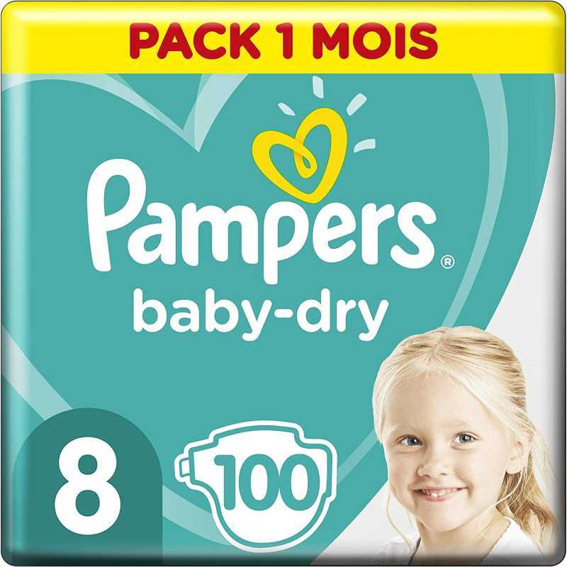Pampers - Baby Dry Couches Taille 8 (17 kg+) - Pack 1 mois (100 couches) Pampers - Baby Dry Couches Taille 8 (17 kg+) - Pack 1 mois (100 couches)