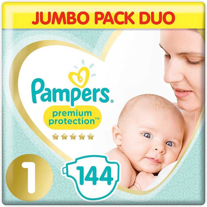 Pampers - Premium protection Couches Taille 1 (2-5 kg) - Pack 1 mois (144 couches) Pampers - Premium protection Couches Taille 1 (2-5 kg) - Pack 1 mois (144 couches)