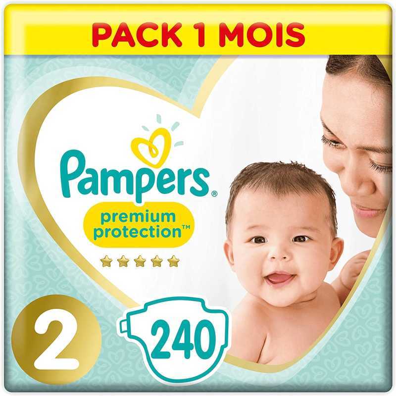 Pampers - Premium protection Couches Taille 2 (4-8 kg) - Pack 1 mois (x240 couches)