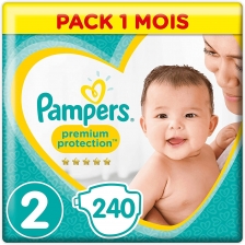 Pampers - Premium protection Couches Taille 2 (4-8 kg) - Pack 1 mois (x240 couches)