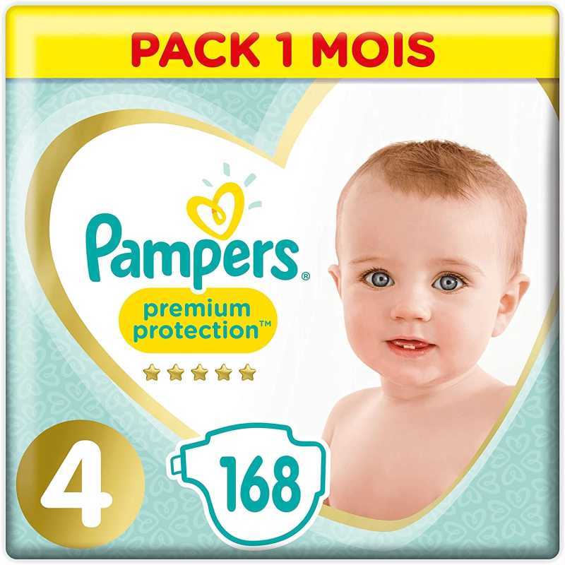 Pampers - Premium protection Couches Taille 4 (9-14 kg) - Pack 1 mois (x168 couches) Pampers - Premium protection Couches Taille 4 (9-14 kg) - Pack 1 mois (x168 couches)