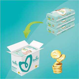 Pampers - Premium protection Couches Taille 4 (9-14 kg) - Pack 1 mois (x168 couches)