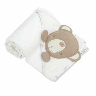 Cape De Bain Bebe A Capuche Brodee Mouton Lot 2 Silvercloud