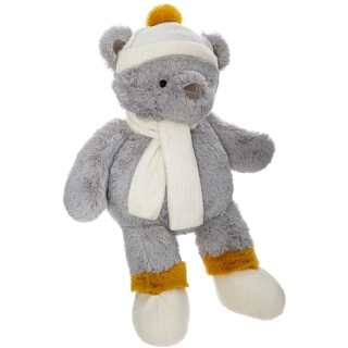 Peluche ours hiver H45 Gris...