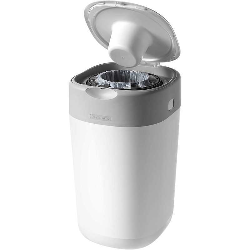 Tommee Tippee Poubelle à couches Twist & Click Sangenic XL, 4 recharges  Greenfilm antibactériel blanc