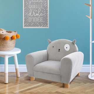 Fauteuil Pour Enfant avec Oreilles de Chat Gris - Atmosphera For Kids