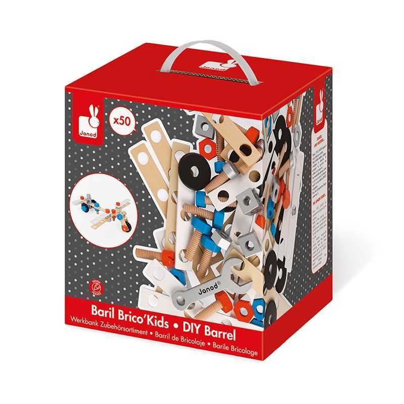 Baril Bricolage Brico Kids 50 Pièces en bois Janod