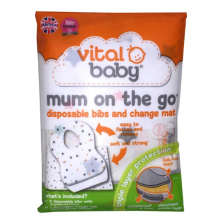Vital Baby Mum On the Go 3 Bavoirs jetables + Tapis de rechange jetable