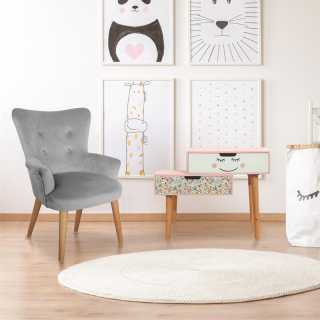 Fauteuil Helsinki Patchwork Enfant Gris - Home Deco Kids