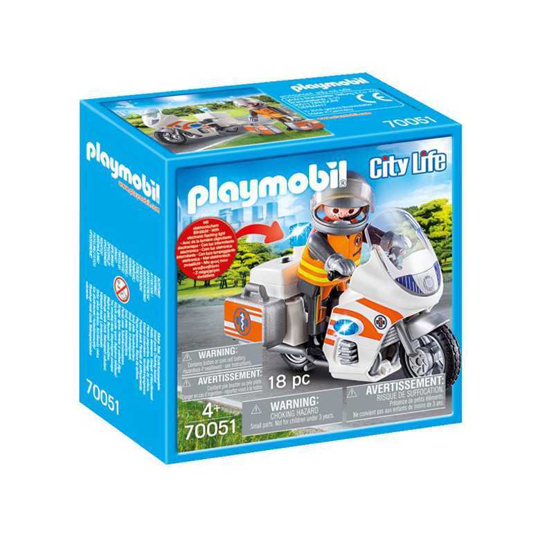 Moto d'urgence avec voyant LED Playmobil City Moto d'urgence avec voyant LED Playmobil City