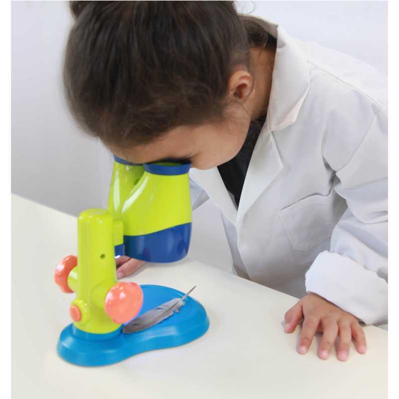 French experiments of science with Buki bondibon, microscope (100X