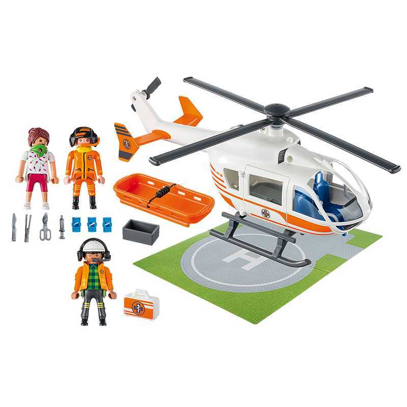 Hélicoptère avec équipe médical Playmobil City