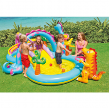 Aire de jeu aquatique gonflable Dinoland 333 x 229 x 112 - Intex