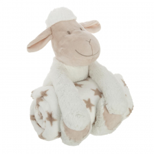 Plaid + Peluche Mouton Blanc Atmosphera