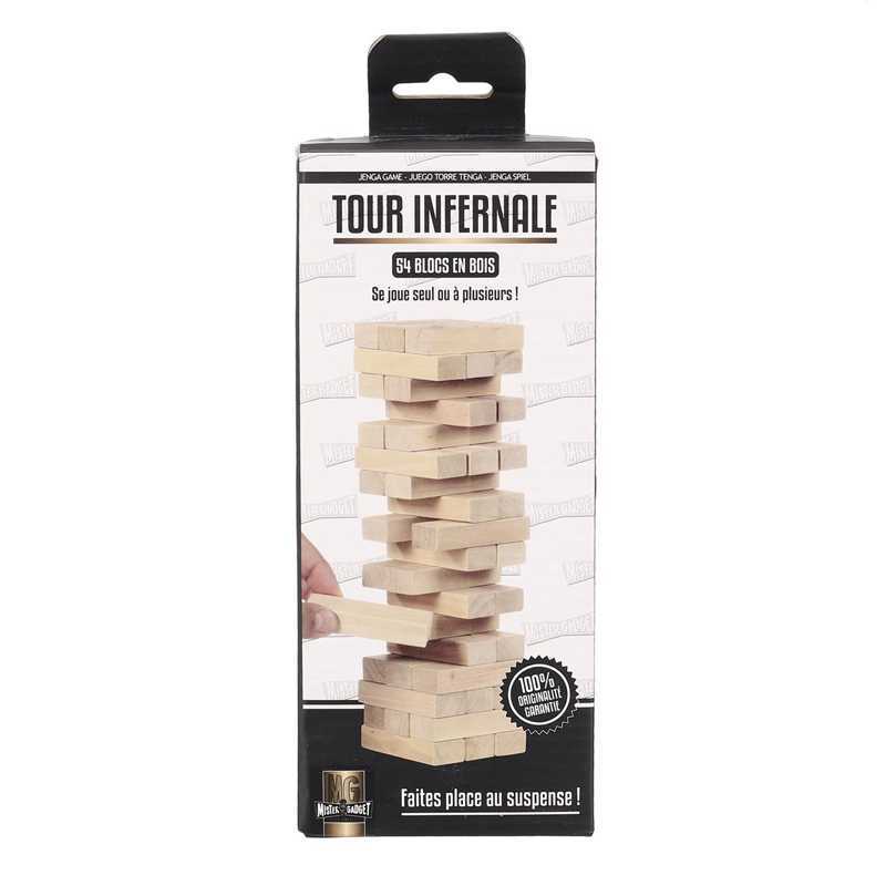 Jeu Tour infernale Planchette bois 54 pièces Jeu Tour infernale Planchette bois 54 pièces