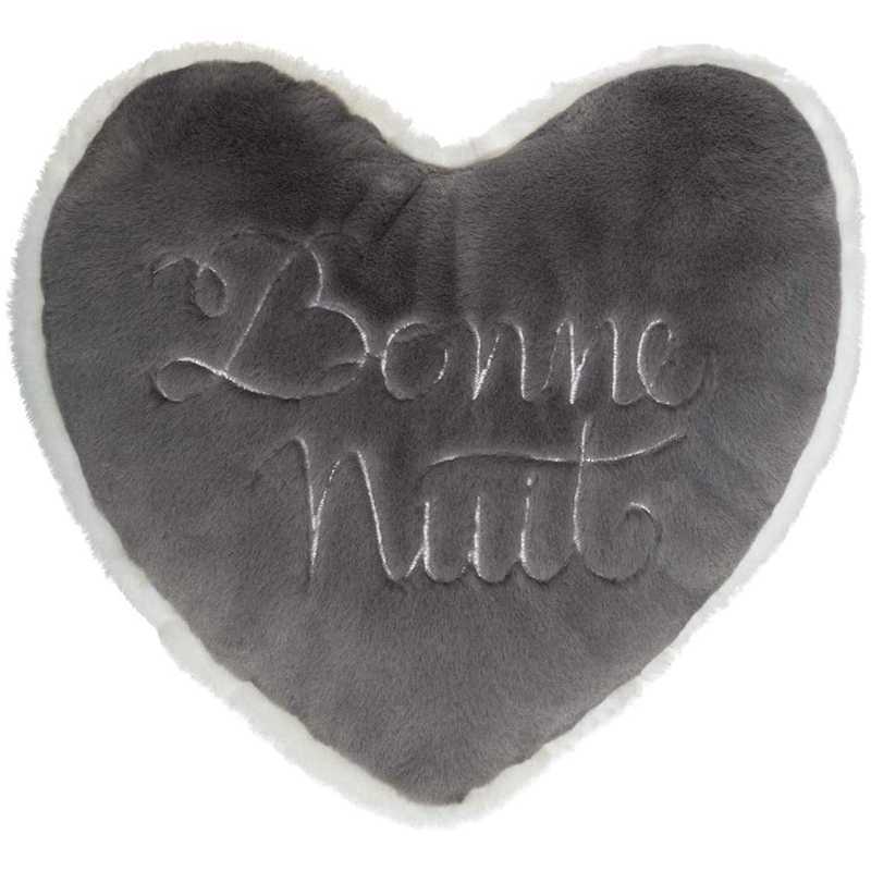 Coussin coeur bonne nuit Gris Atmosphera Coussin coeur bonne nuit Gris Atmosphera