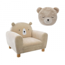 Fauteuil enfant ours beige avec Coussin rond - Atmosphera For Kids