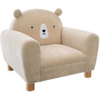 Fauteuil enfant ours beige avec Coussin rond - Atmosphera For Kids