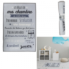 Tapis règles de la chambre Gris 60x90 - Home Deco Kids Tapis règles de la chambre Gris 60x90 - Home Deco Kids