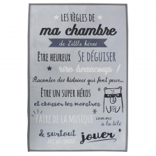 Tapis règles de la chambre Gris 60x90 - Home Deco Kids