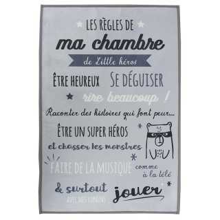 Tapis règles de la chambre Gris 60x90 - Home Deco Kids